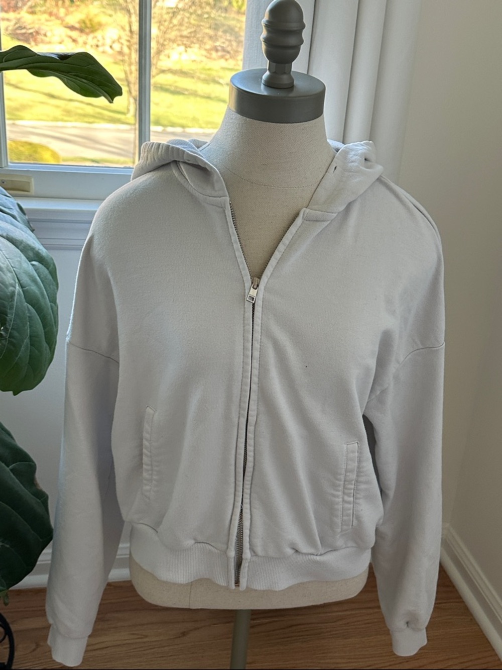 Garage White Zip-Up Hoodie